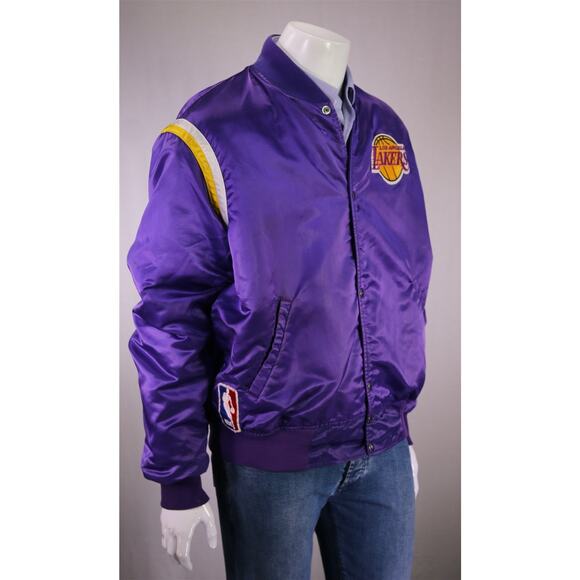 Los Angeles Lakers Vintage 80s Starter Satin Jacket Purple Pro Line XXL - Picture 6 of 11